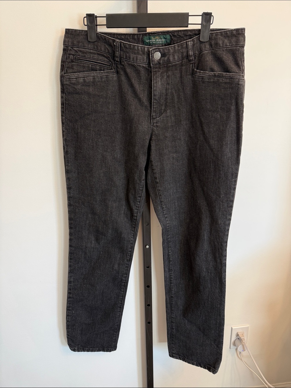 Ralph Lauren Straight Leg Jeans in Charcoal Black Size 8